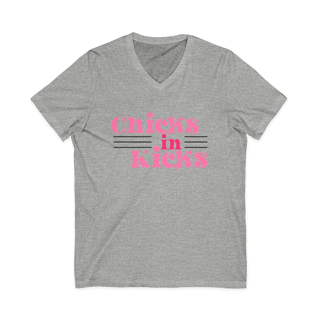 "Chicks In Kicks"  V-Neck Tee