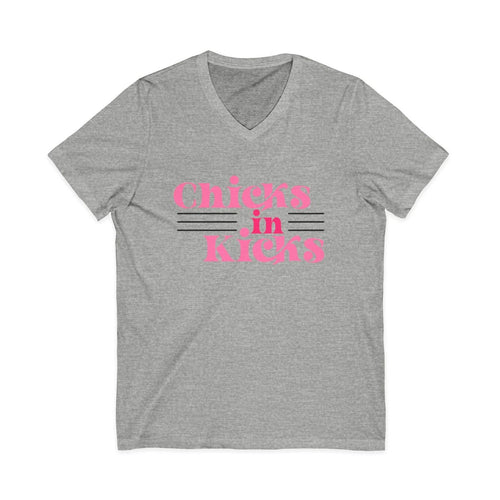 "Chicks In Kicks"  V-Neck Tee
