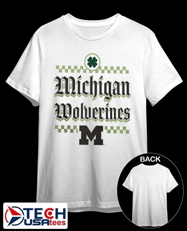Michigan Wolverines St. Patrick’s Day Lucky checkered shirt