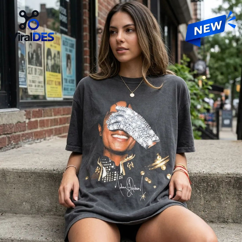 Michael Jackson Bad World Tour Charcoal Grey Shirt