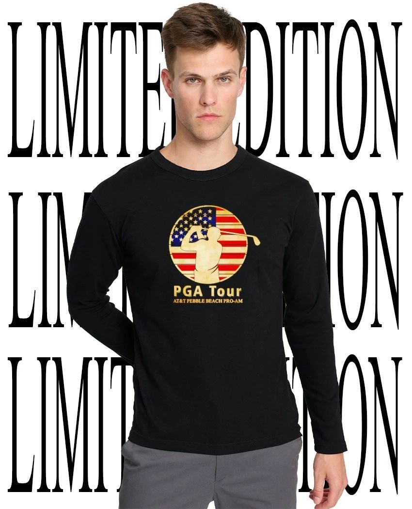 PGA Tour AT and T Pebble Beach Pro-Am Golfer American Flag Vintage shirt