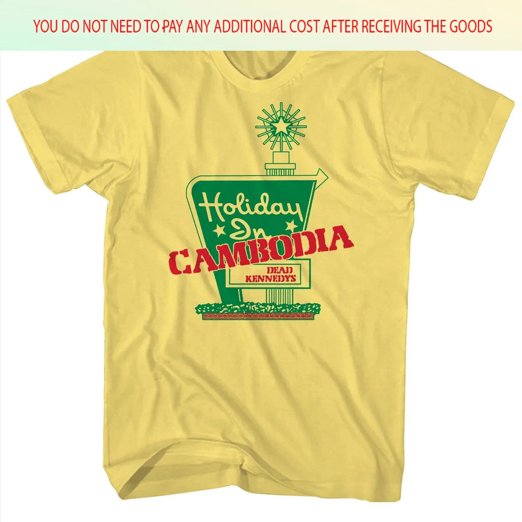 Vtg Dead Kennedys Band Holiday In Cambodia Yellow S-5XL Shirt BB524
