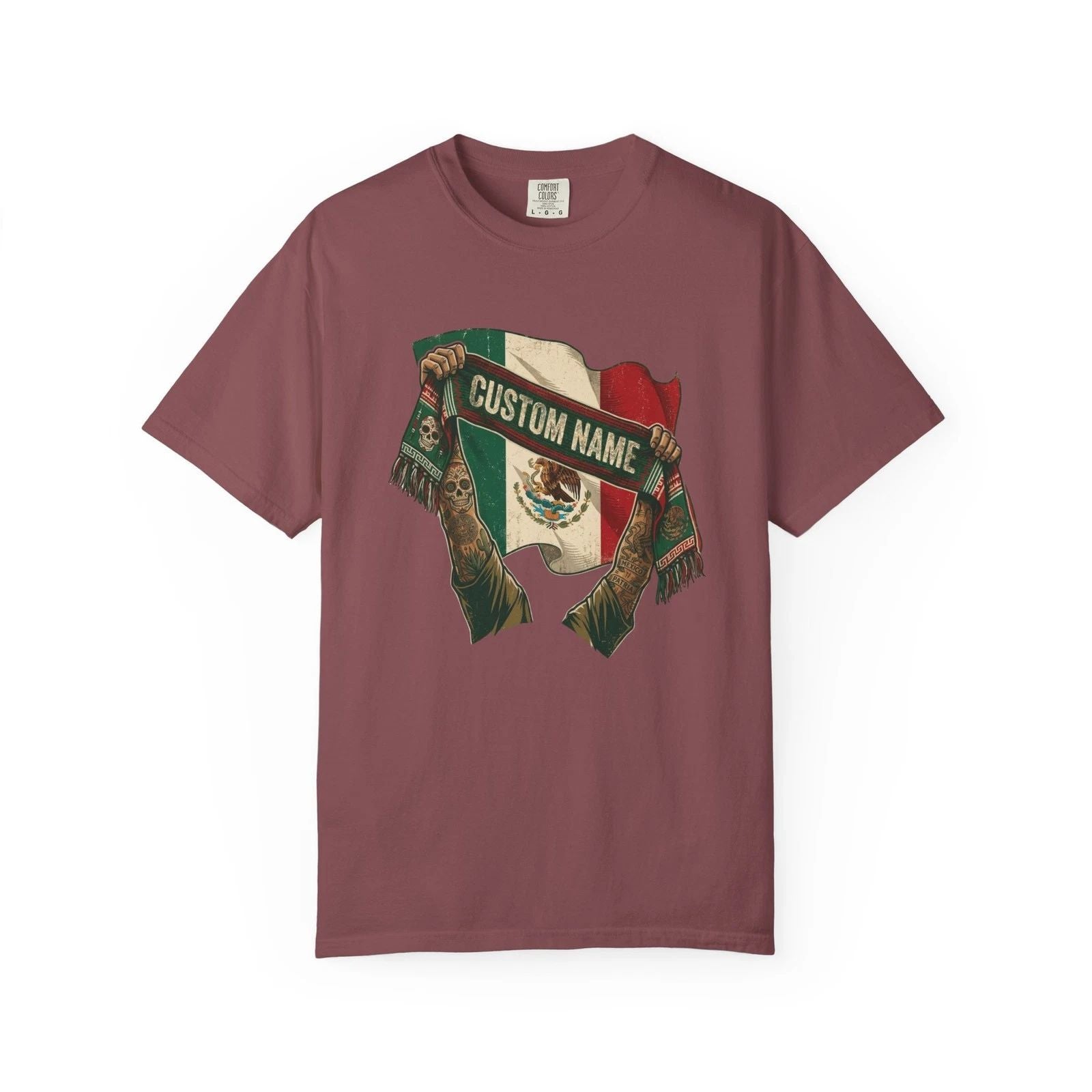 Mexico Scarf Custom Soccer Shirt | Personalized Name Football Matchday Tee