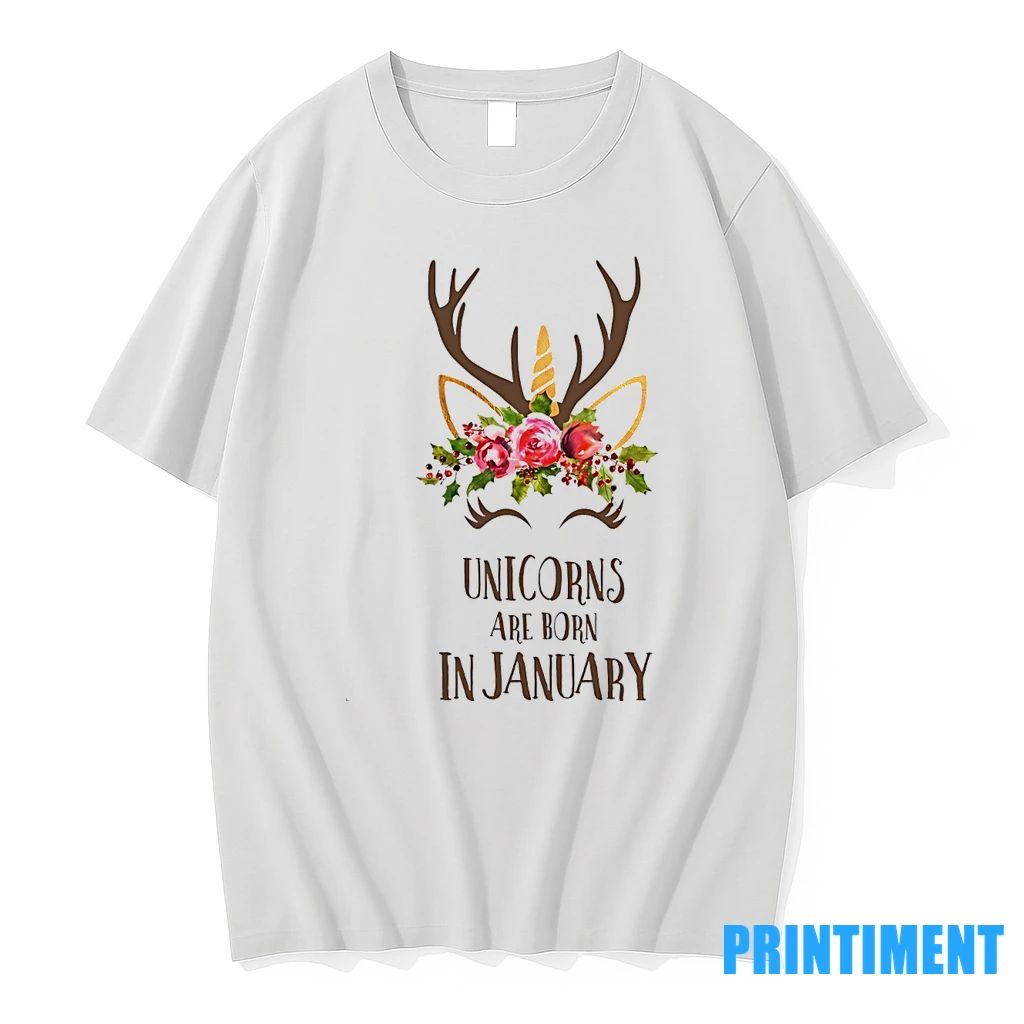 Unicorns Are Born In January Antler Flower Tshirts Sweater