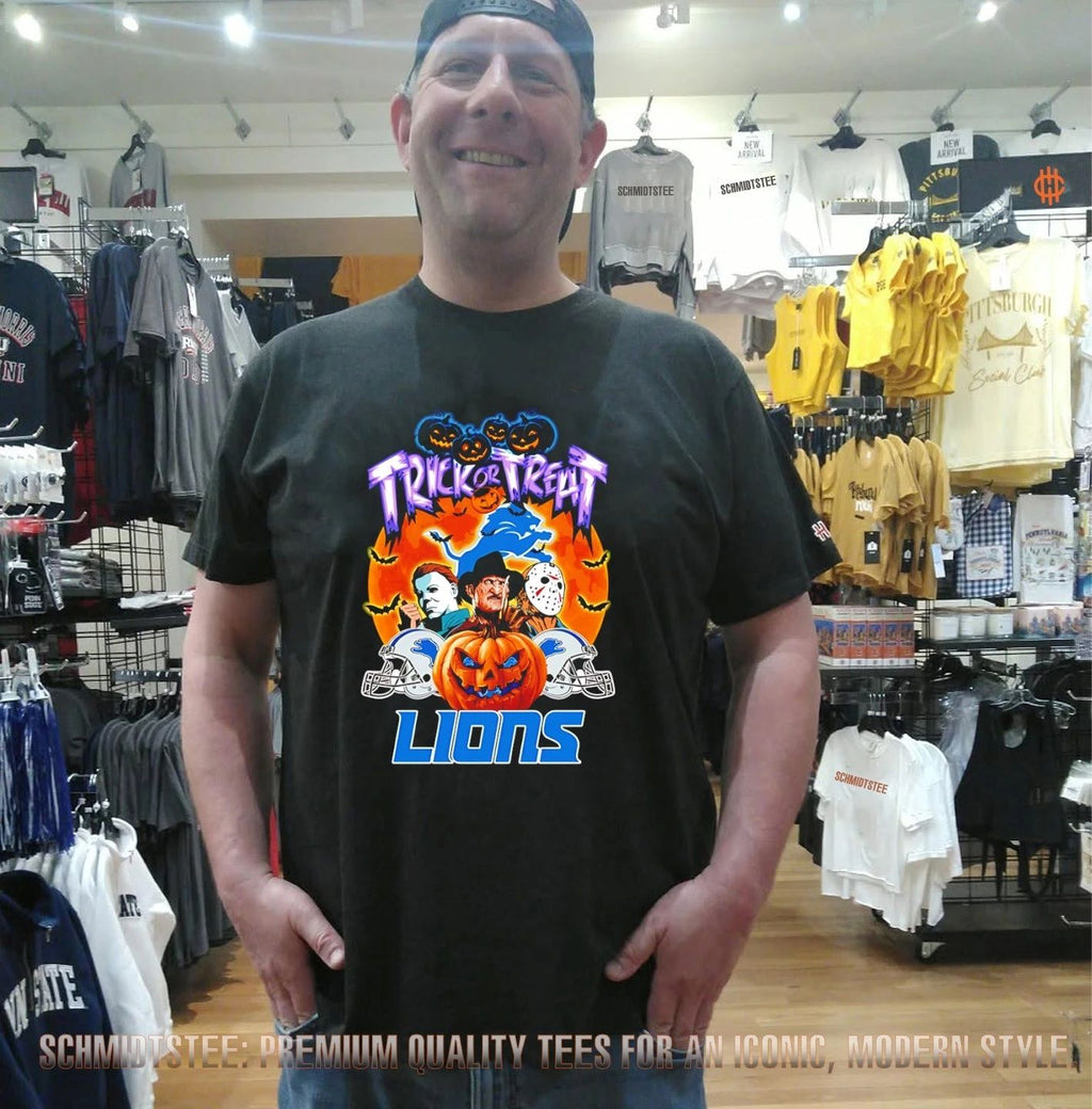 Detroit Lions x Horror characters Trick Or Treart Halloween shirt