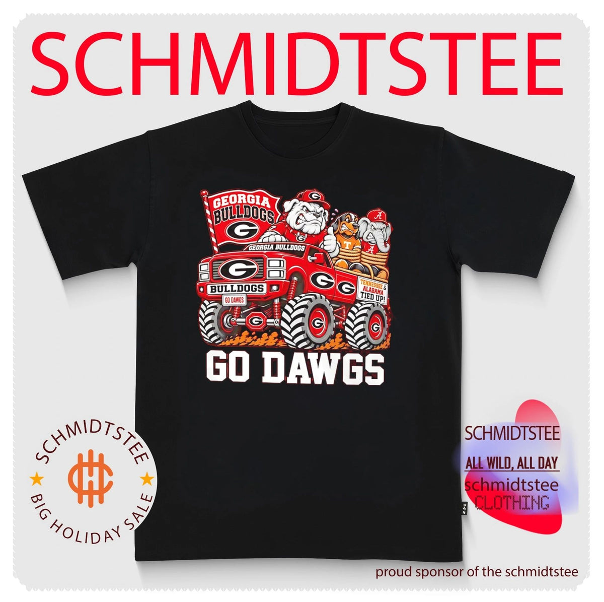 Georgia Bulldogs Monster Truck Tied Up Rivals NCAA Football shirt