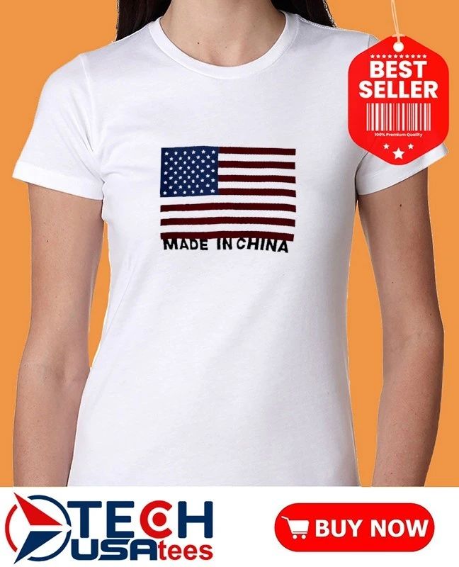 Made in China USA flag shirt by vintagetees