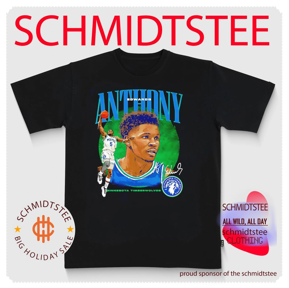 Anthony Edwards Minnesota Timberwolves Dual Signature shirt