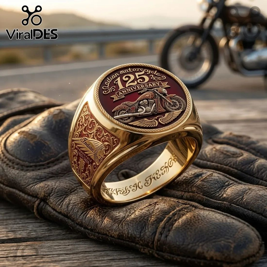 Indian Motorcycle 125th Anniversary Gold Ring