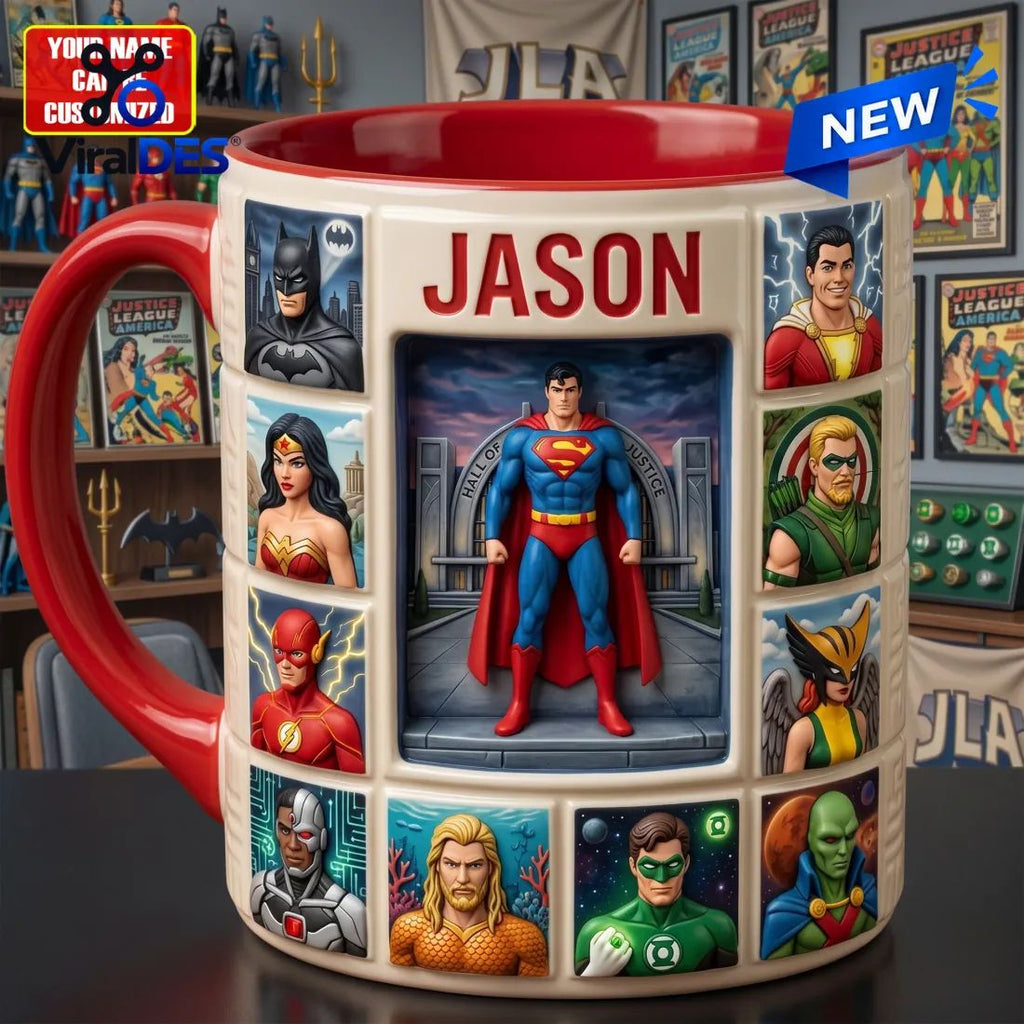 Justice League Character Diorama Ceramic Mug