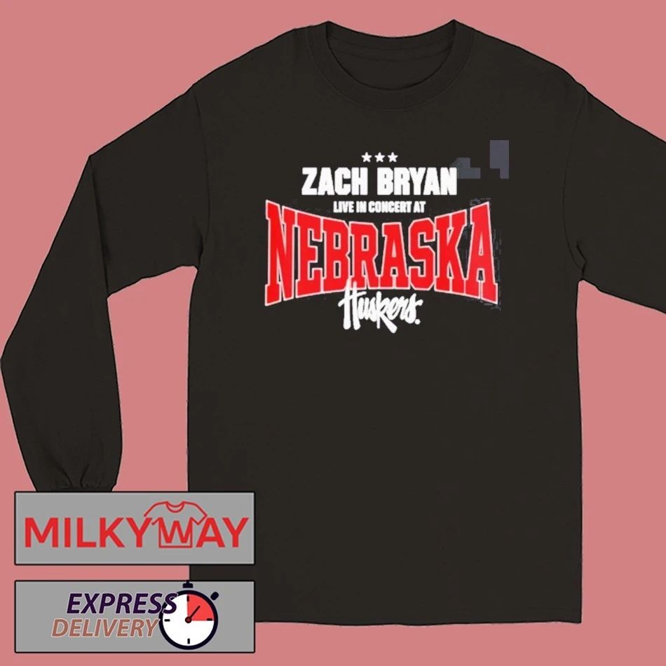 Zach Bryan With Heaven On Tour Nebraska 2026 Venue Merch Tee On April 25 2026 At Lincoln Memorial Stadium Nebraska Huskers Big Logo shirt