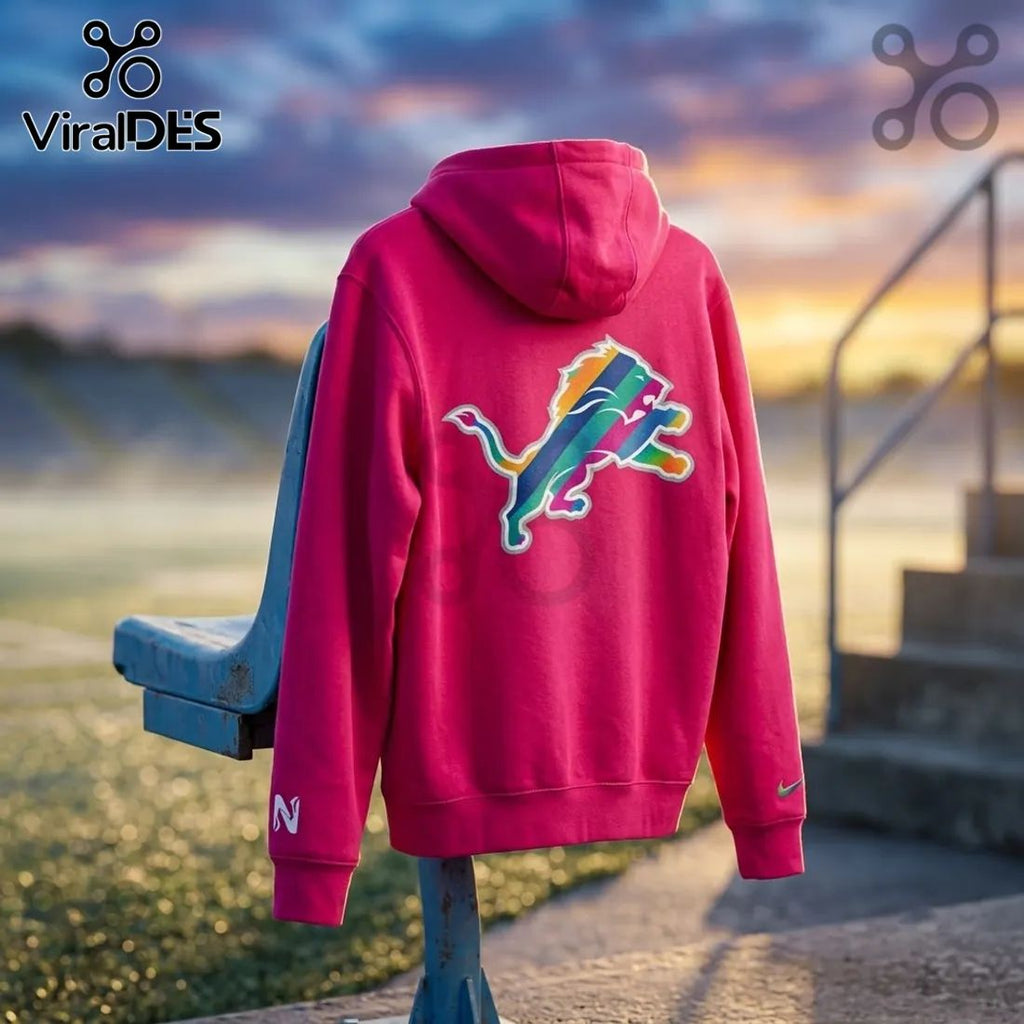 Detroit Lions 2026 Crucial Catch Pink Hoodie