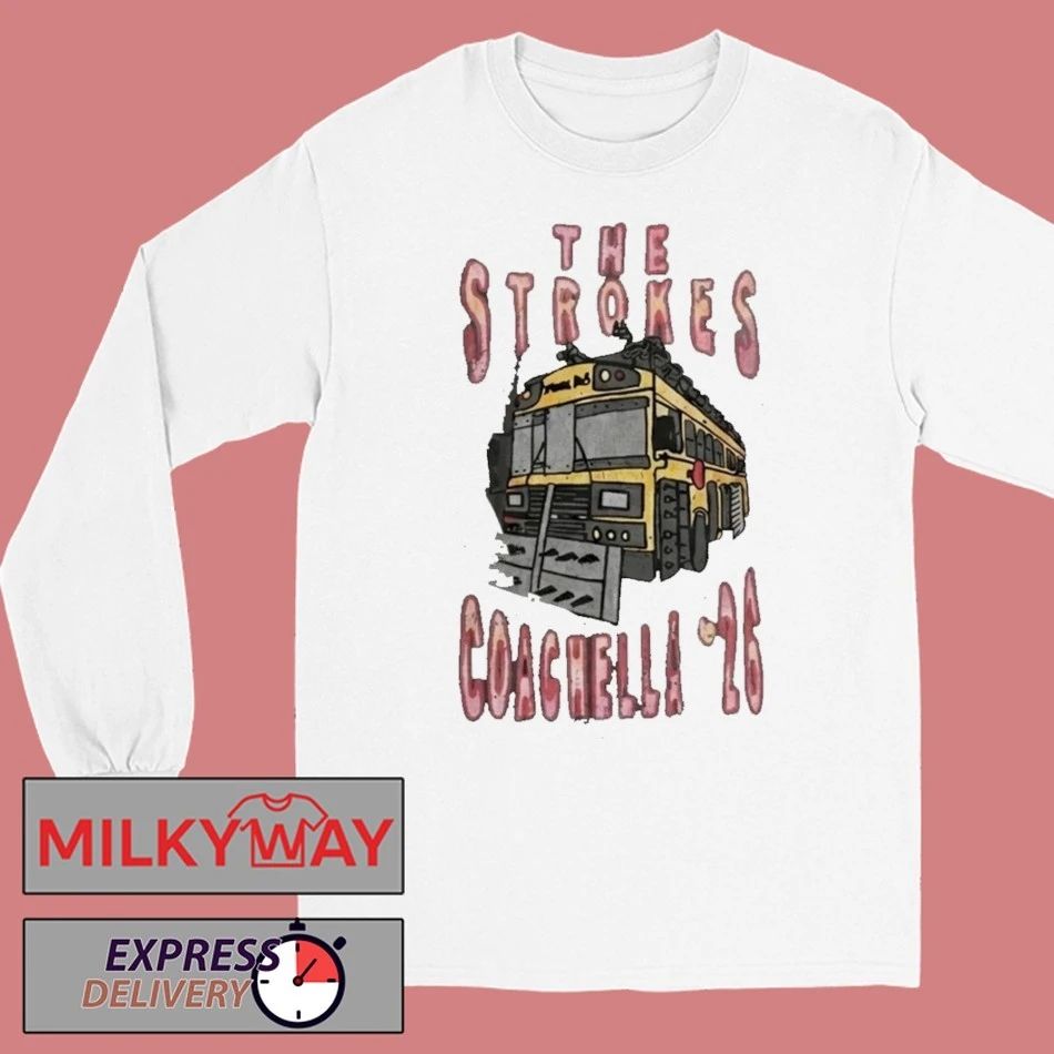 The Strokes Coachella 2026 Indio California Merch Vintage Bus Art T-Shirt