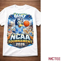 NKCtees Bluey NCAA Tournament 2026 Basketball T-Shirt – Cute Cartoon Slam Dunk Fan Tee