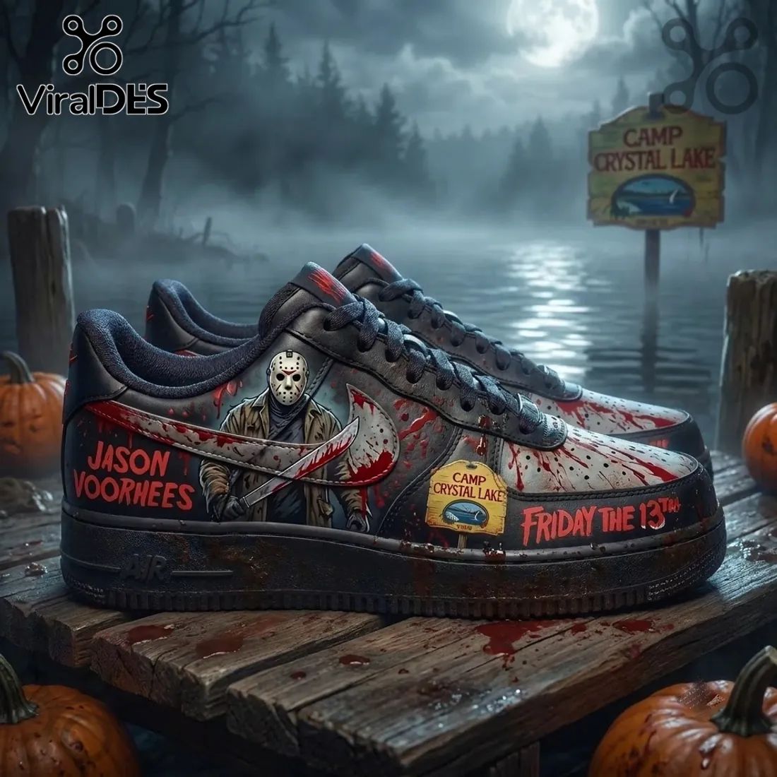 Jason Voorhees Horror Movie Custom Air Force 1 Shoes
