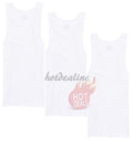 3 Pack Men's White 100% Cotton Tank Top A-Shirt Ribbed Undershirt Size:S-2XL