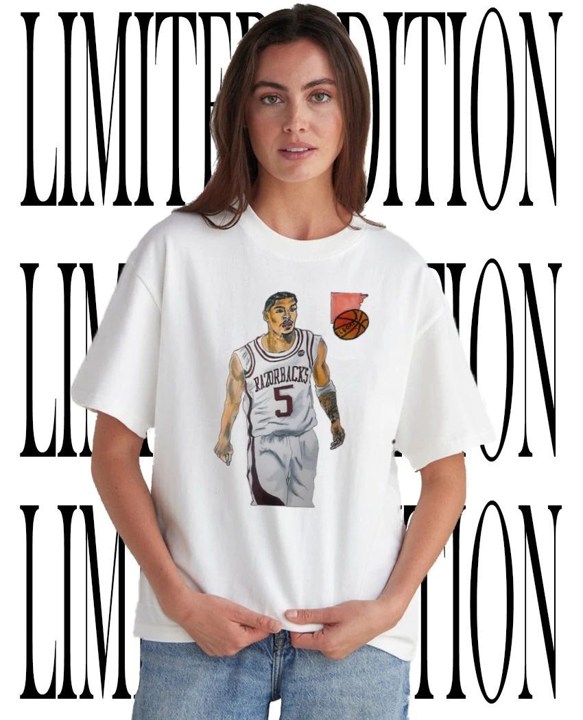 NCAA Anthony Black 5 Arkansas Razorbacks Basketball El Gomez caricature shirt