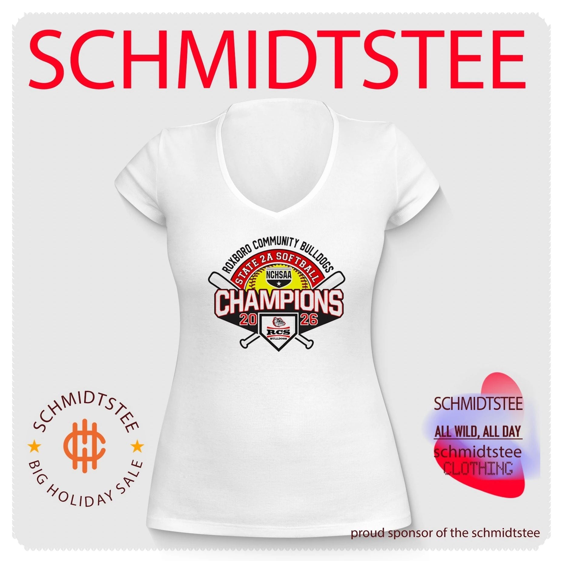 Roxboro Community Bulldogs 2026 NCHSAA State 2A Softball Champions shirt