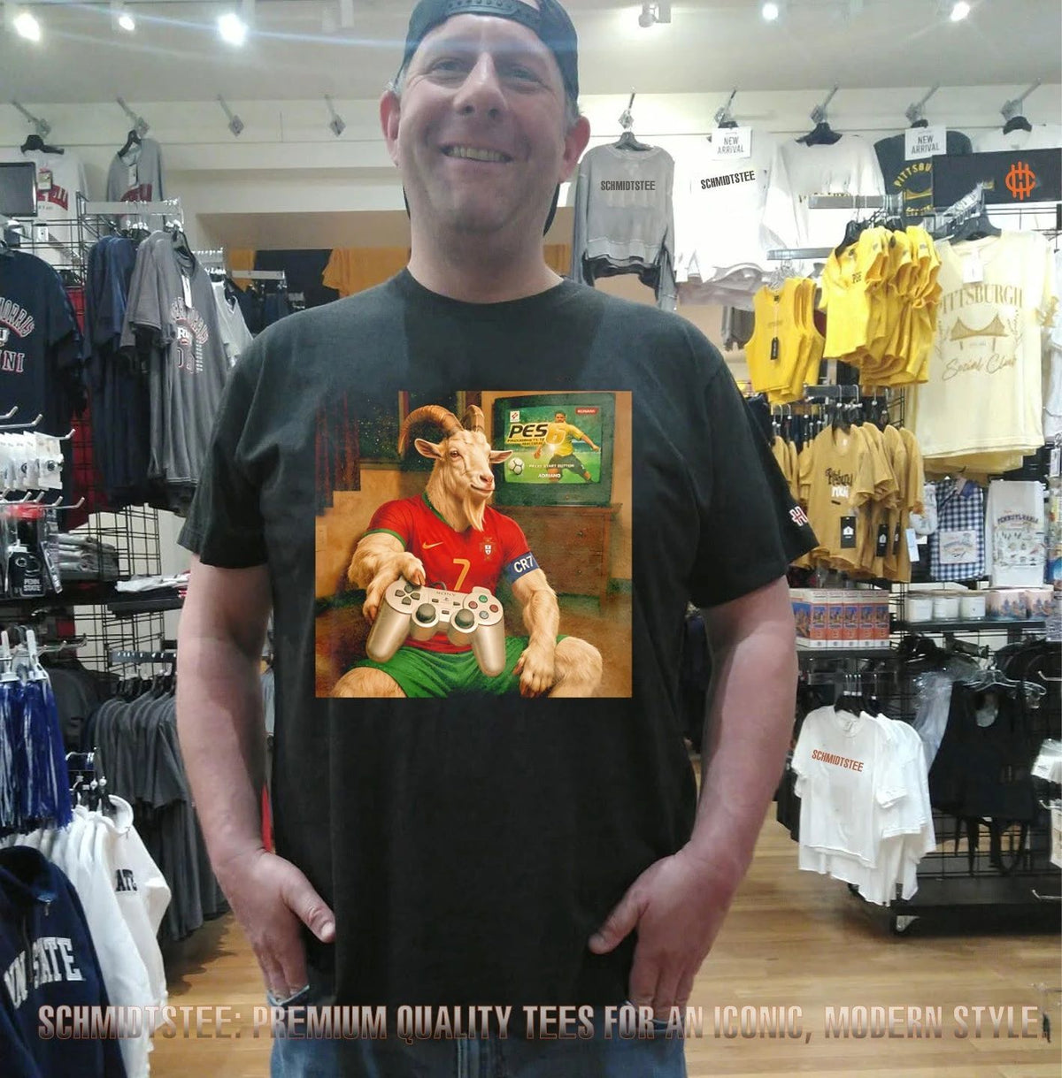 Cristiano Ronaldo the Goat that playing video game shirt