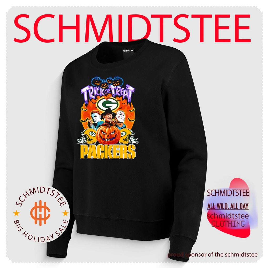 Green Bay Packers x Trick Or Treart Horror characters Halloween shirt