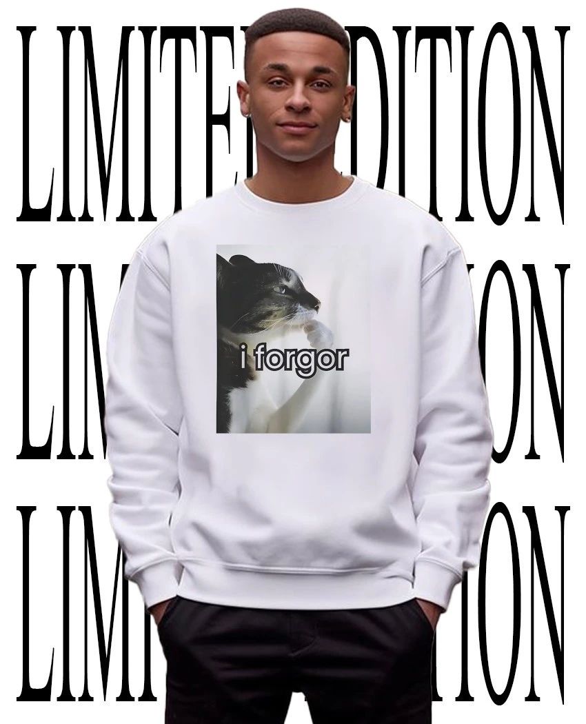 I Forgor Meme Funny Thinking Cat shirt