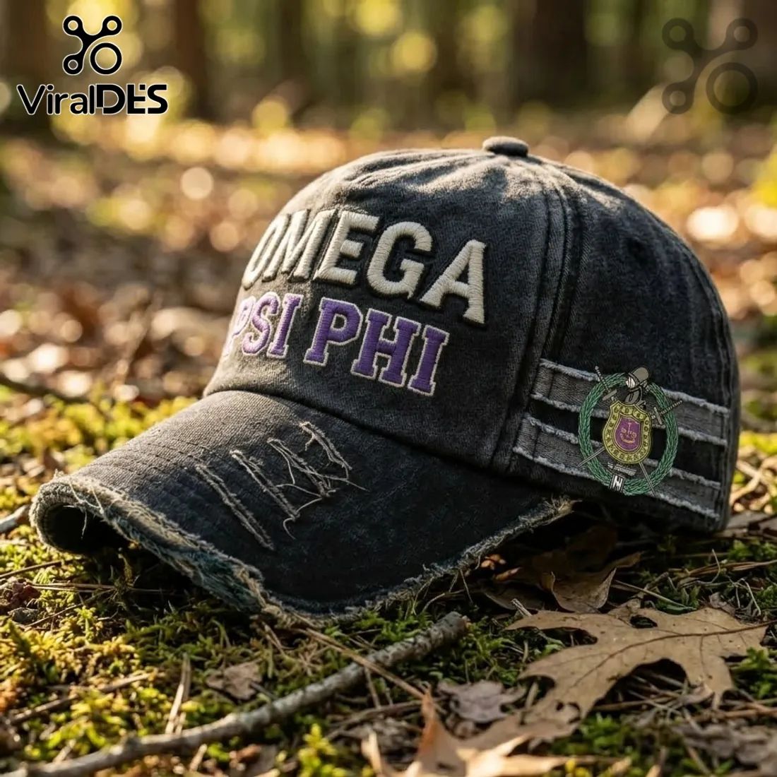 Omega Psi Phi Fraternity Distressed Baseball Cap