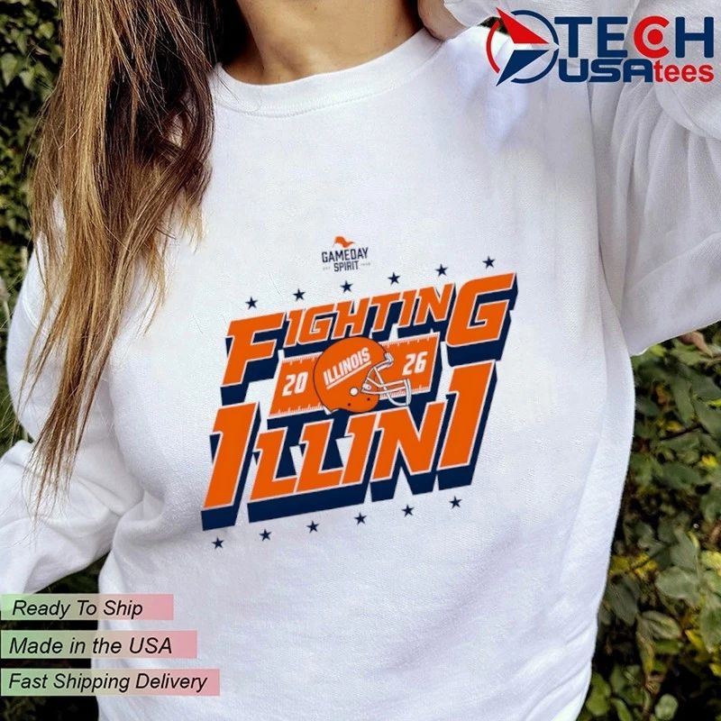 Gameday Spirit Illinois Fighting Illini Football helmet logo shirt
