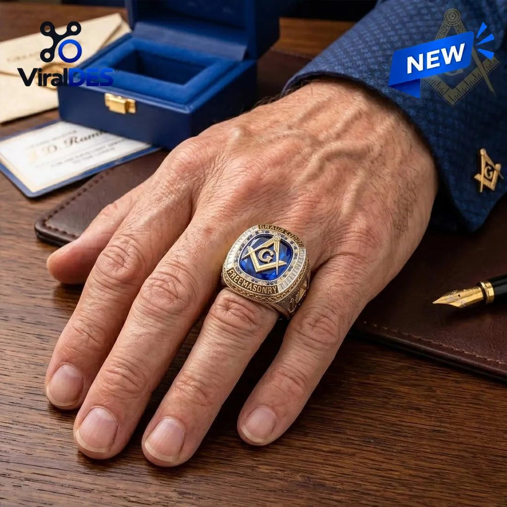 Freemason Square and Compasses Ring