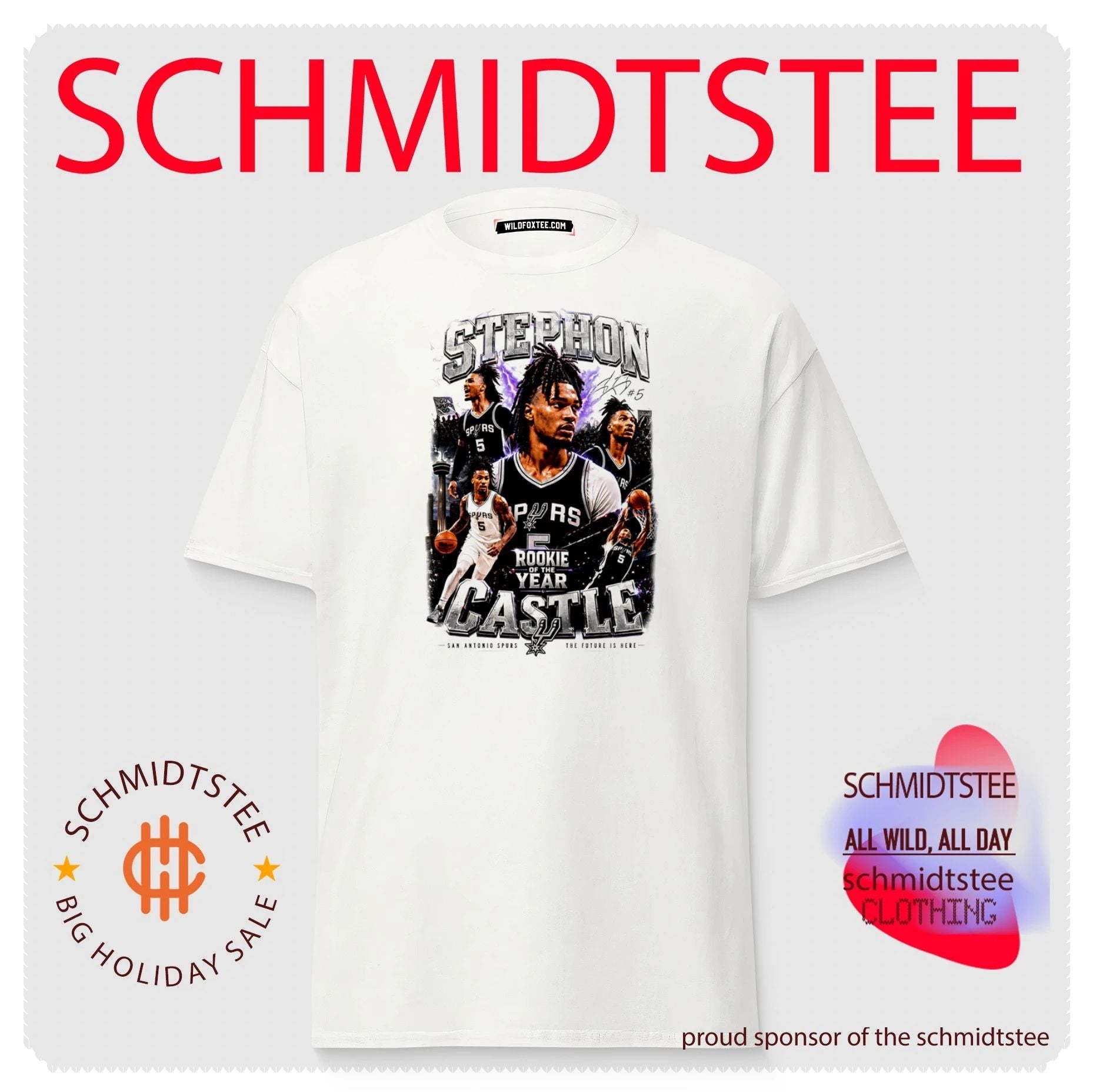 Stephon Castle San Antonio Spurs ROTY Rookie of the Year player collage shirt
