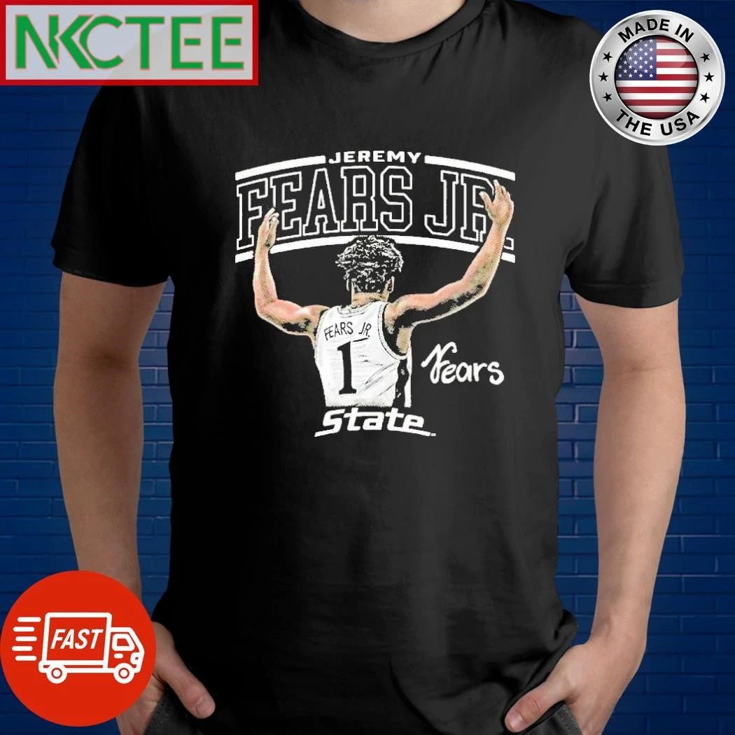 Jeremy Fears Michigan State Spartans Illustrated Forest Green Signature shirt
