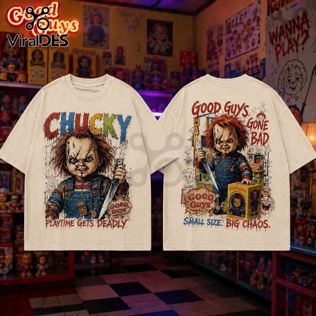 Chucky Good Guys Gone Bad Cream Shirt