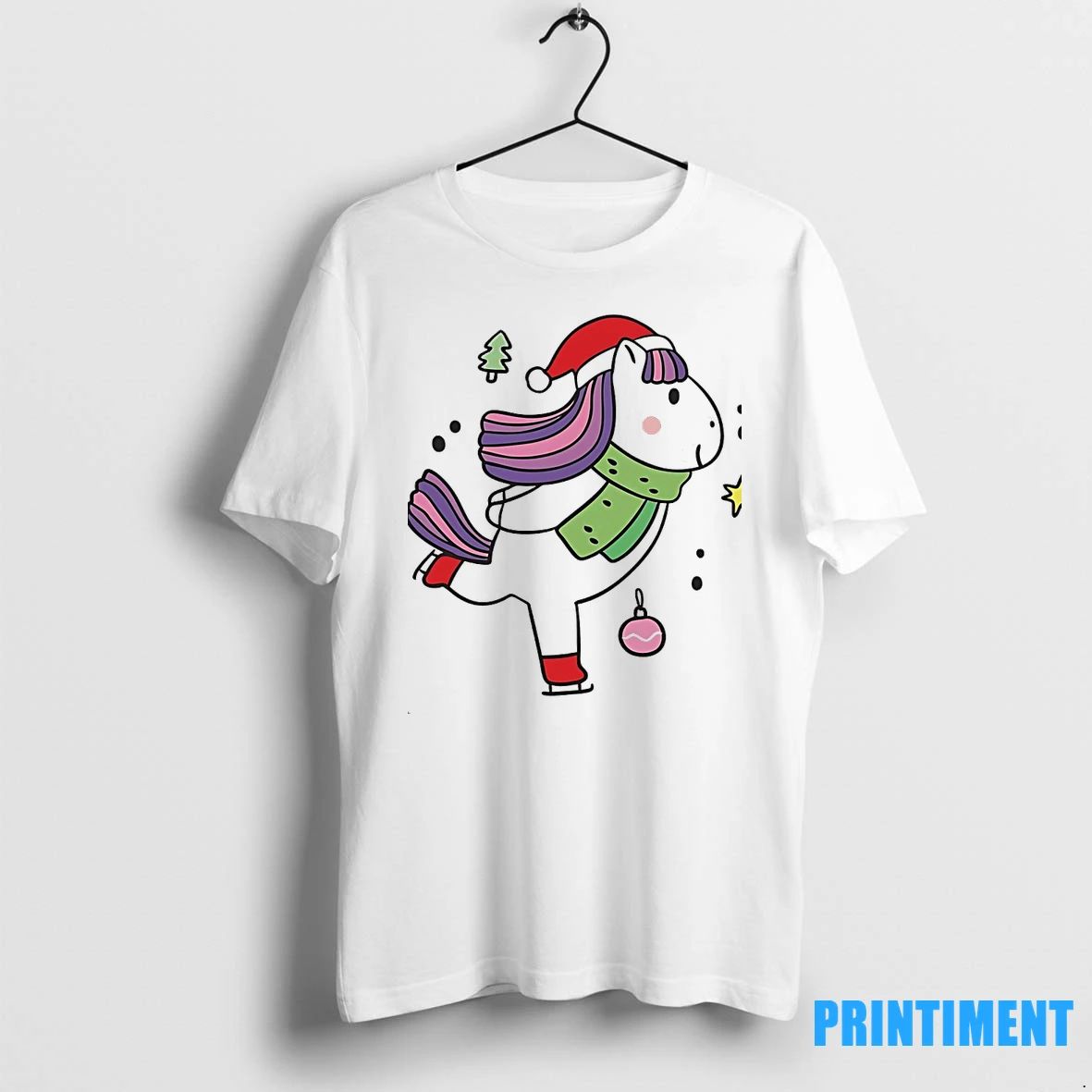 Ice Skating Unicorn Santa Hat Christmas Tshirts Sweater