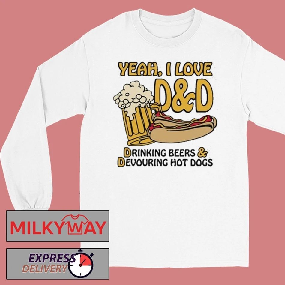 Yeah, I Love D&D, Drinking Beers & Devouring Hot Dogs Shirt