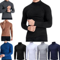 Mens Long Sleeve Mock Neck T-shirt Slim Fit Thermal Undershirt Pullover Tops