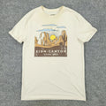 Zion Canyon Shirt Men's Small Beige Utah USA Outdoor Graphic Tee Short Sleeve