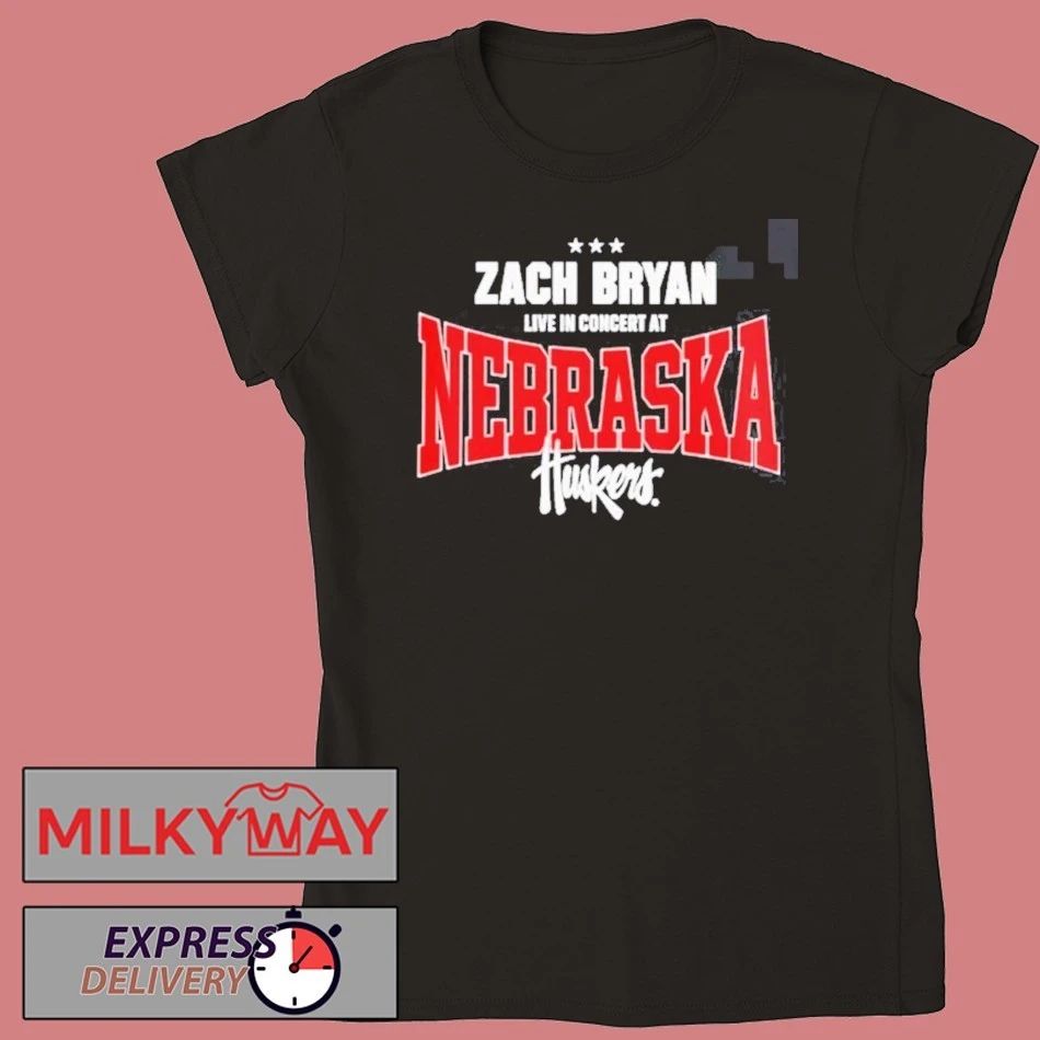 Zach Bryan With Heaven On Tour Nebraska 2026 Venue Merch Tee On April 25 2026 At Lincoln Memorial Stadium Nebraska Huskers Big Logo shirt
