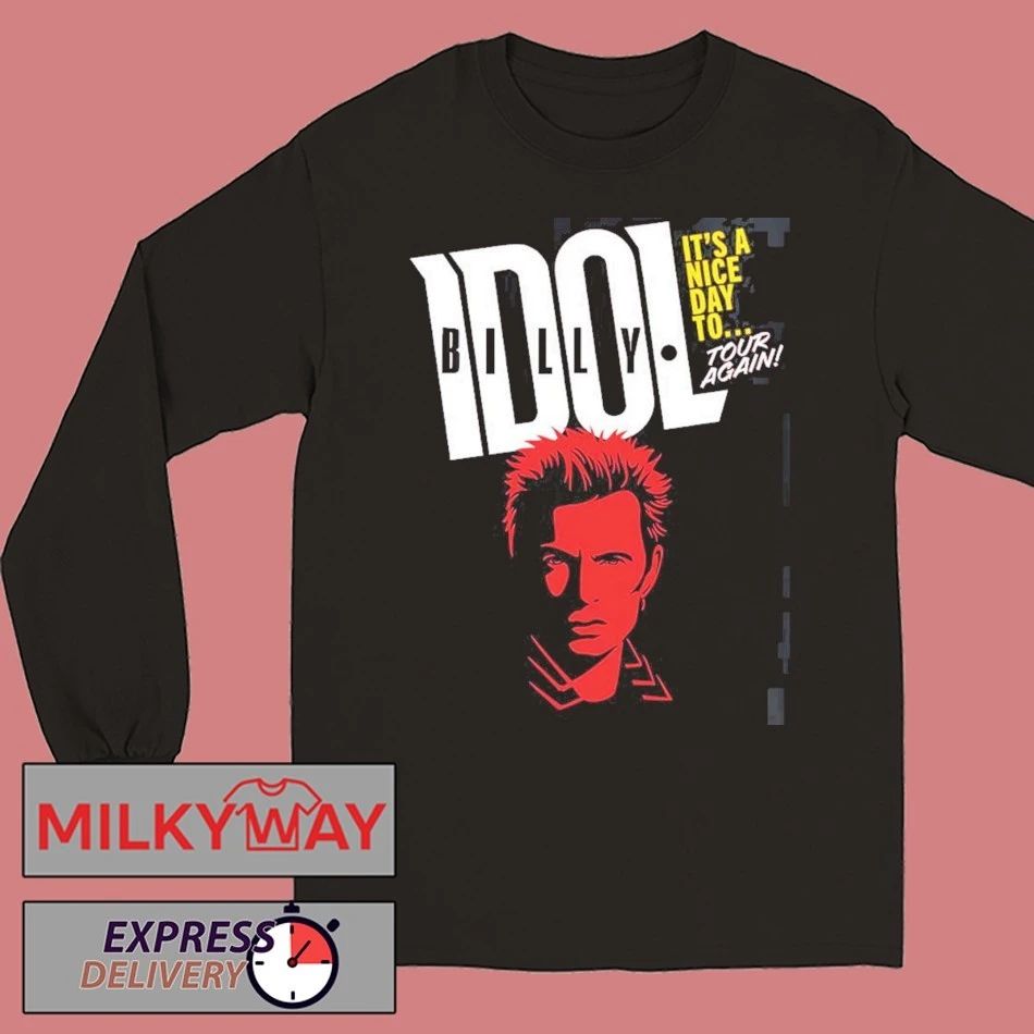 Billy Idol It’s A Nice Day To Tour Again 2026 North America Summer Schedule Dates Two Sided T-Shirt