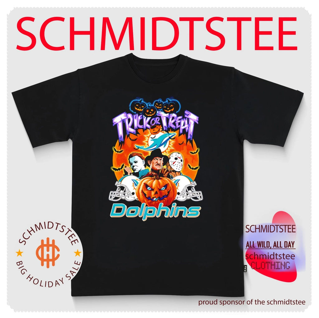 Miami Dolphins x Horror characters Trick Or Treart Halloween shirt