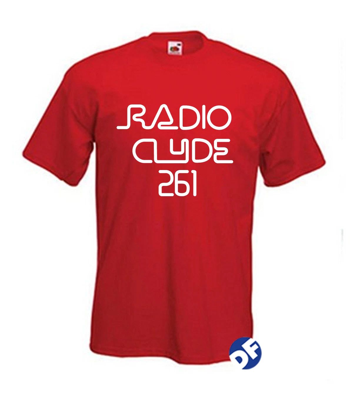 Radio Clyde 261 Replica Red T-shirt as worn by Frank Zappa Men, Ladies Fit, kids