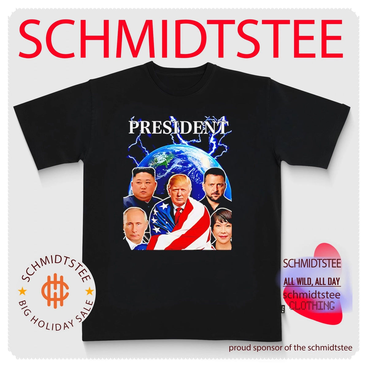 President Trump Putin Kim Jong-un Zelenskyy Takaichi Sanae shirt