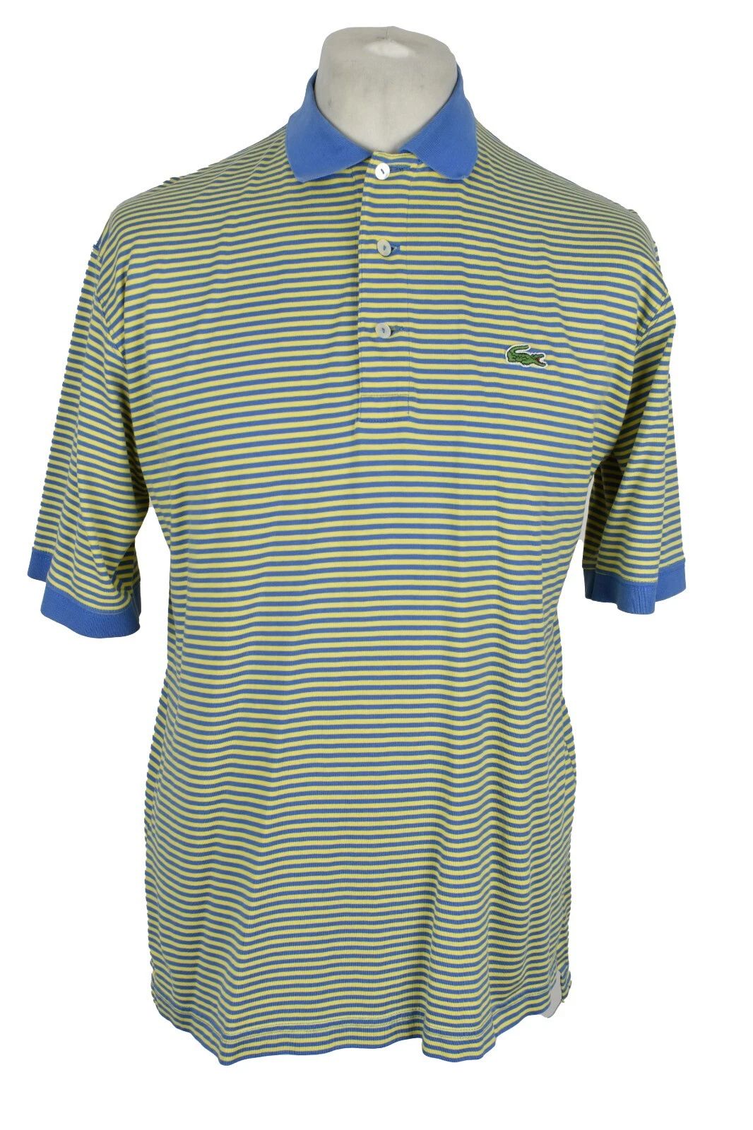 LACOSTE Yellow Polo T-Shirt size S Mens Outerwear Outdoors Menswear Striped