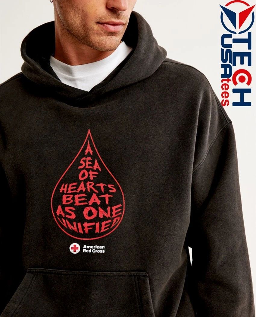 American Red Cross a sea of hearts beat as one unified shirt
