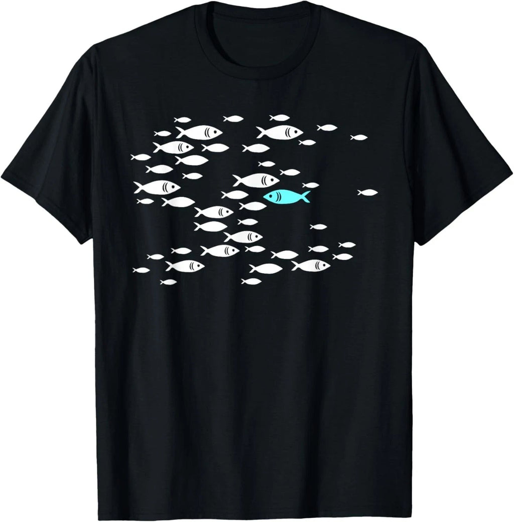 Fish Swim Against the Current in the Sea Inspirational Quote T-Shirt