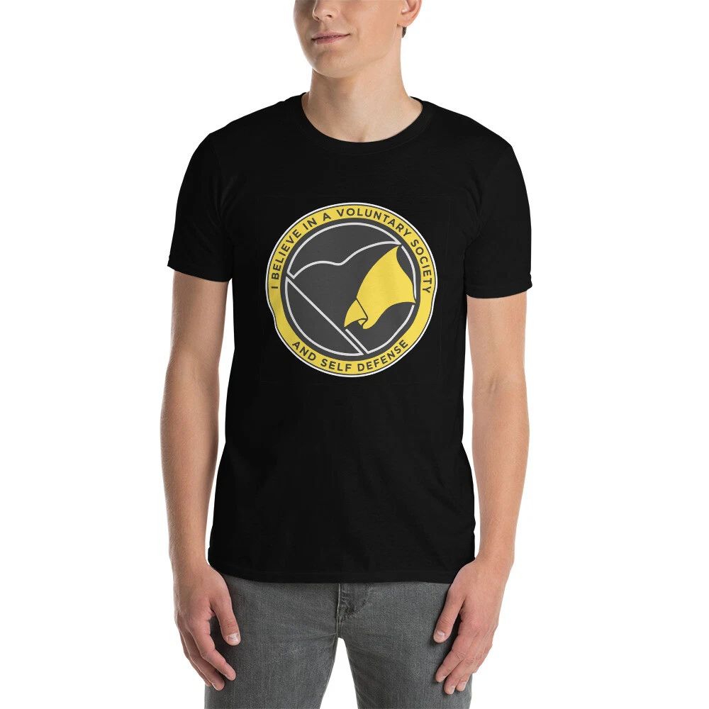 I believe in a Voluntary Society T-Shirt Ancap Libertarian Party Gadsden Freedom