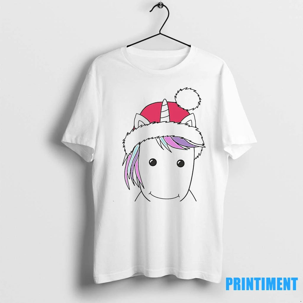 Santa Hat Unicorn Minimalist Cute Christmas Tshirts Sweater
