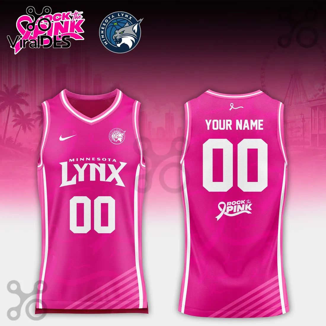 Minnesota Lynx Pink Breast Cancer Awareness Basketball Jersey