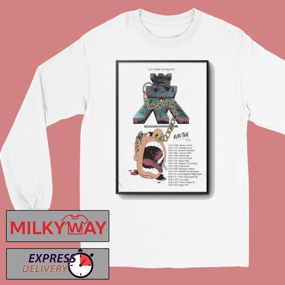 Wet Dream War Machine Euro 2026 Tour Poster shirt
