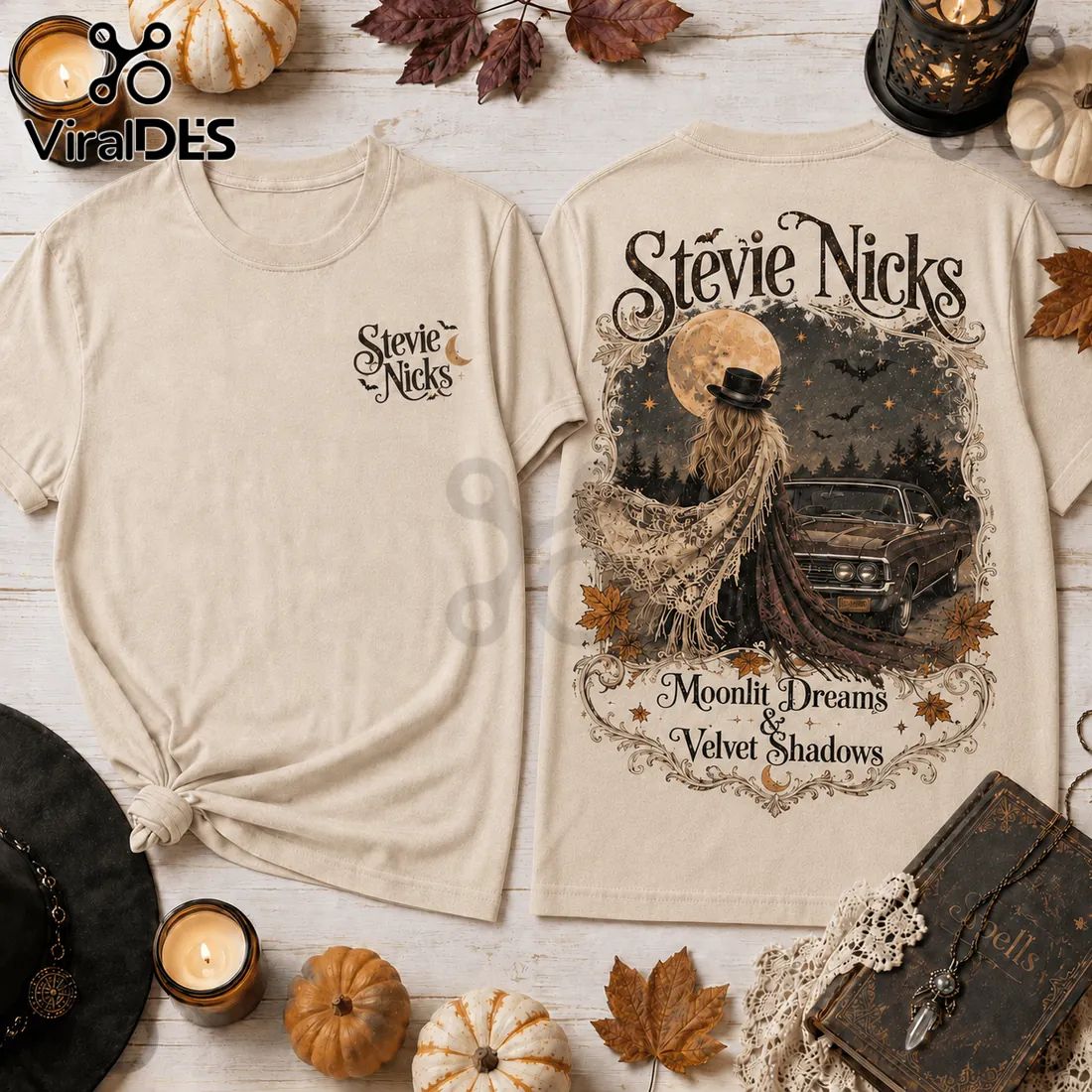 Stevie Nicks Velvet Shadows Beige T-Shirt