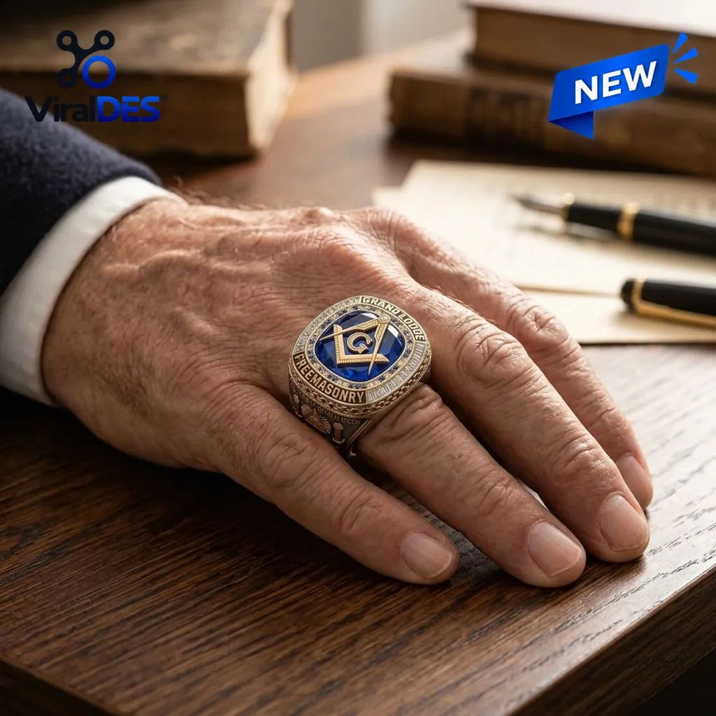 Freemason Square and Compasses Ring