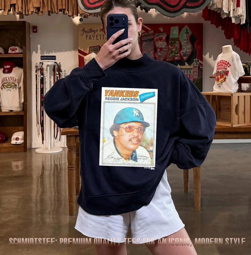 Reggie Jackson New York Yankees 1977 Topps Baseball signature card shirt
